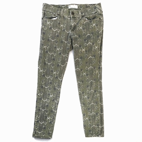 Free People Green Arrow Print Skinny Jeans - Picture 6 of 9